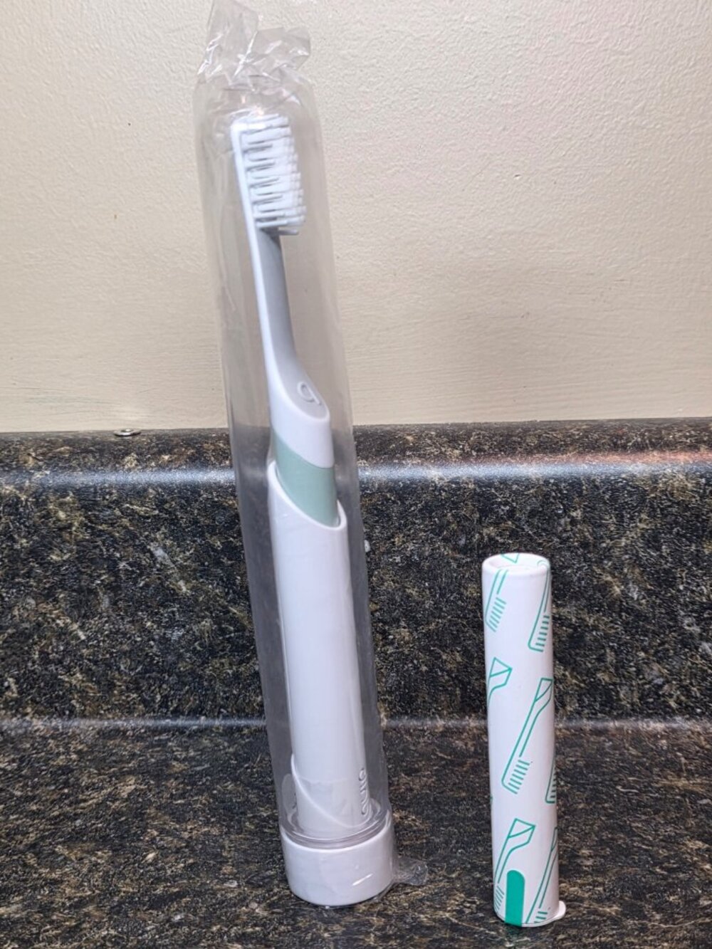 NEW Quip Sonic Electric Toothbrush Sage Green Soft Bristles Travel Cover